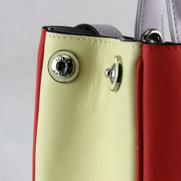 small Christian Dior diorissimo original calfskin leather bag 44374 red&white&purple
